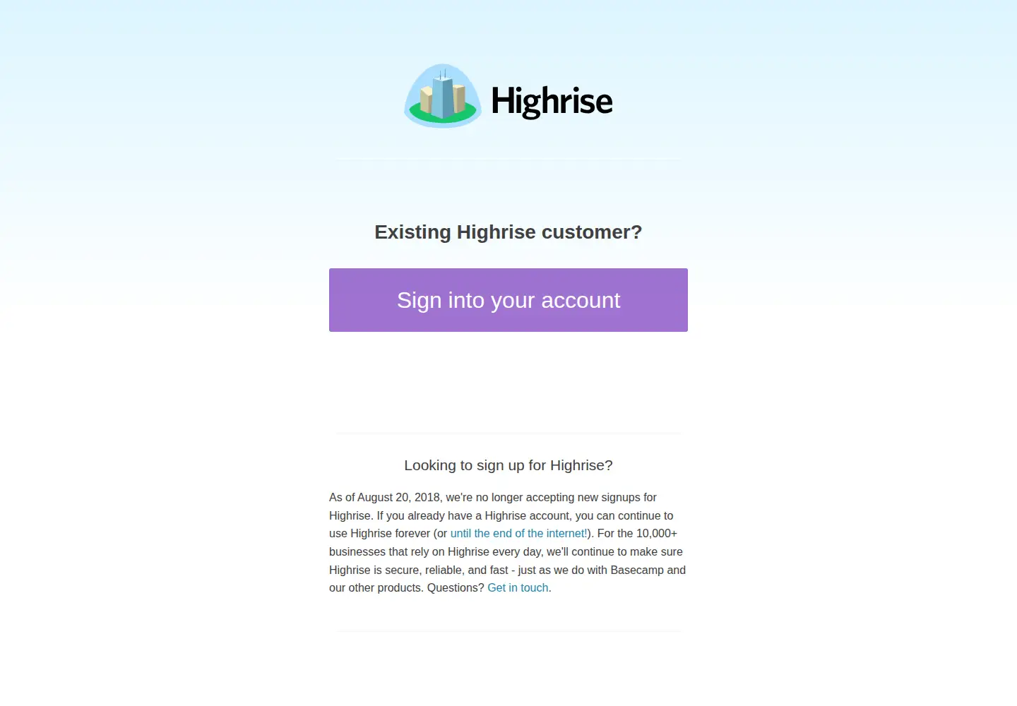 Screenshot of highrisehq.com