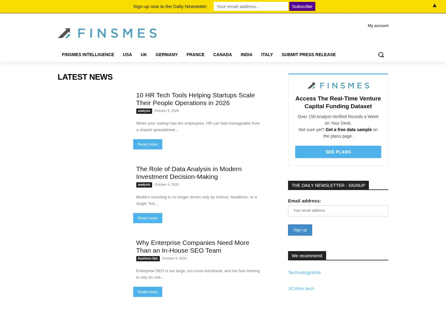 Screenshot of finsmes.com