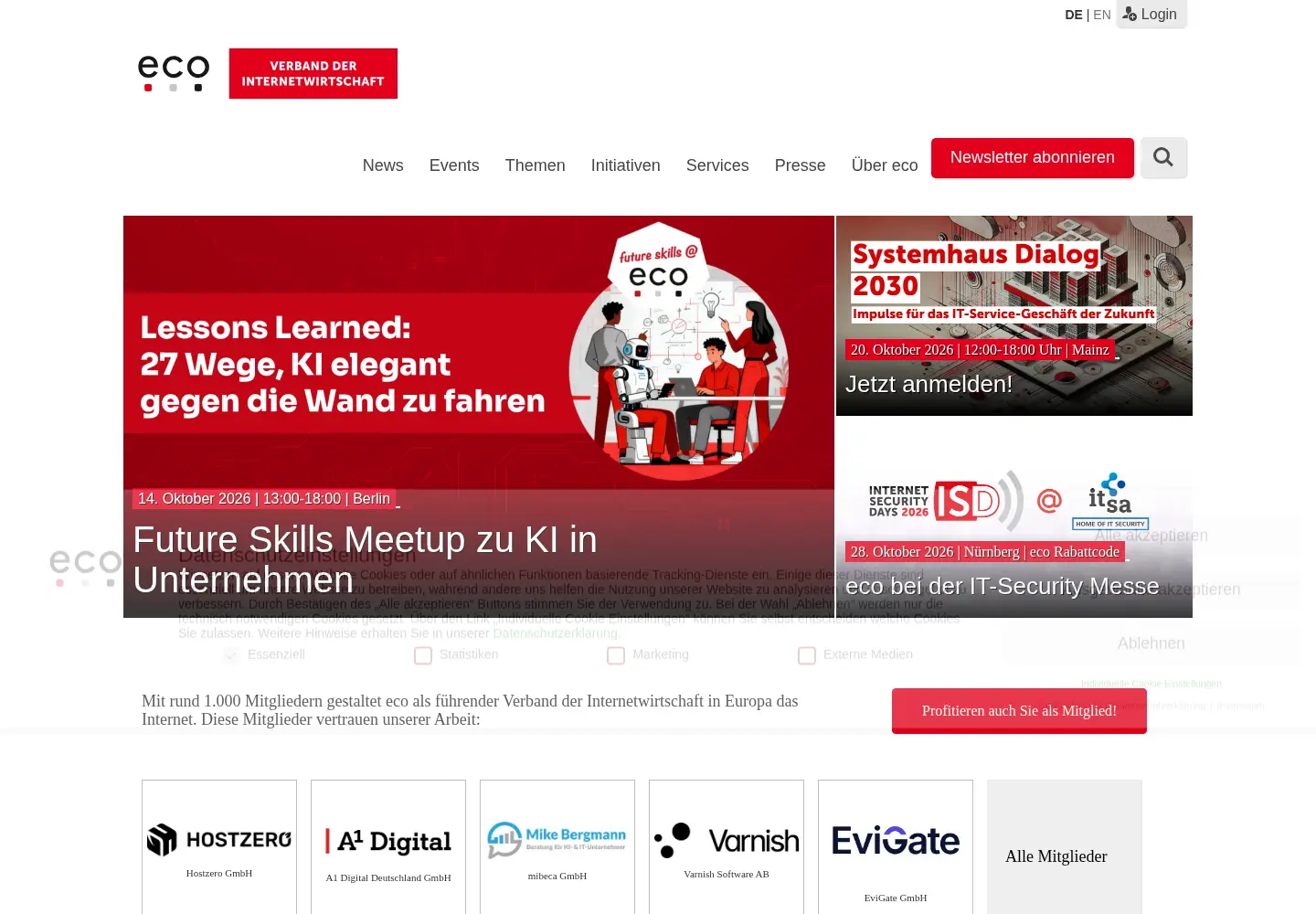 Screenshot of eco.de