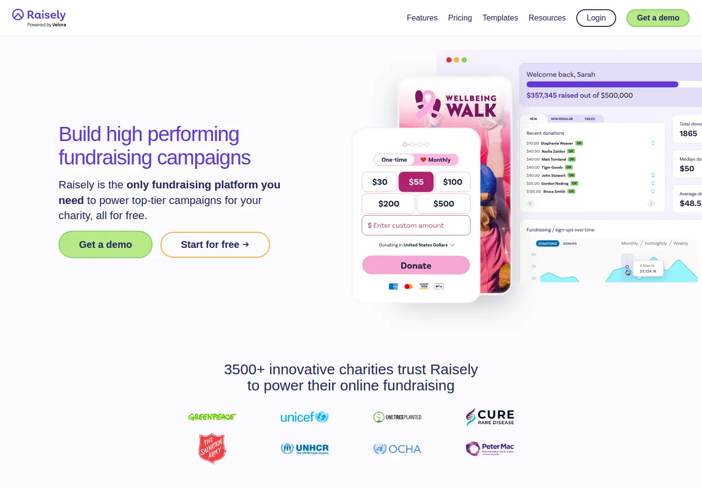 Screenshot of raisely.com