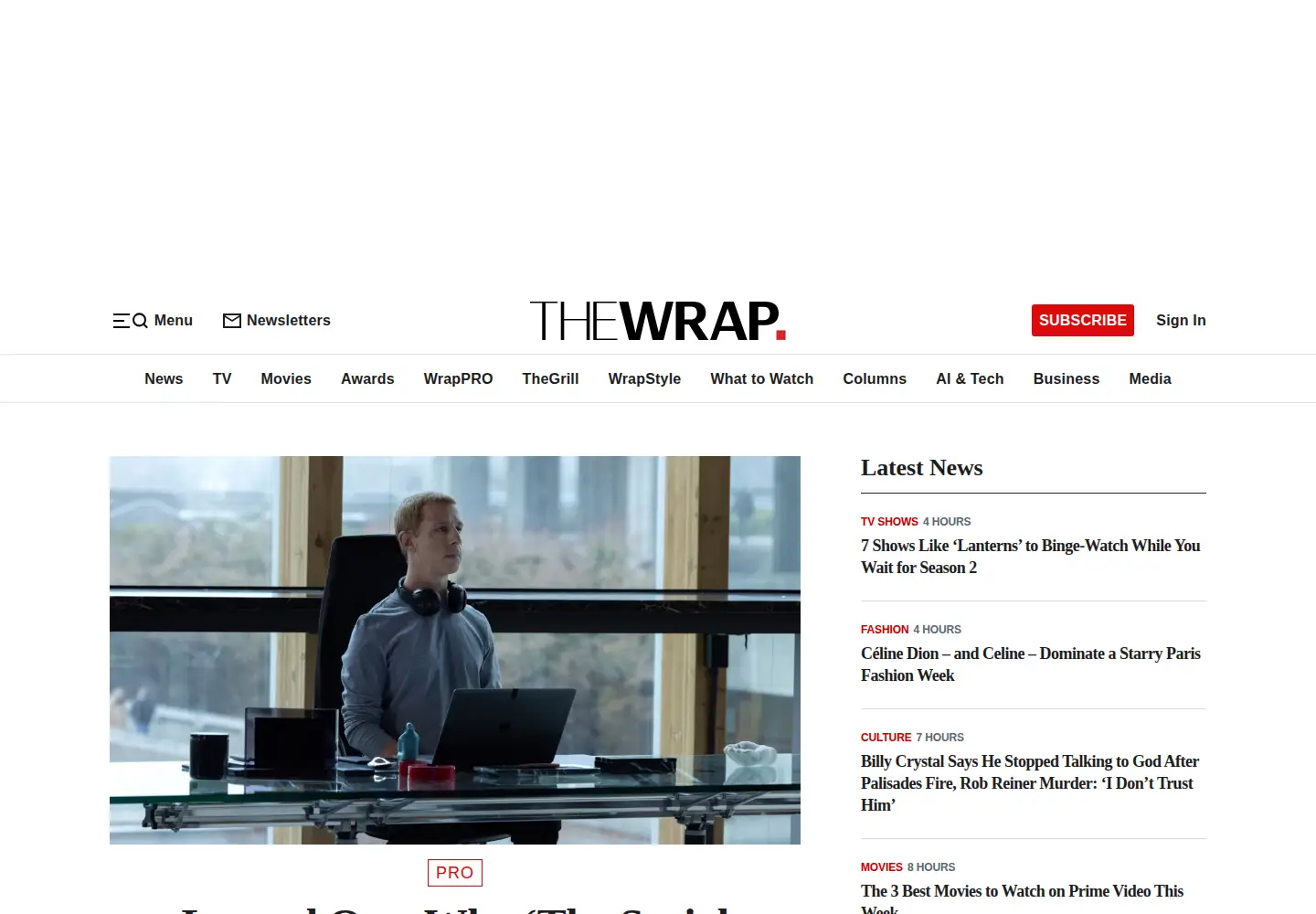Screenshot of thewrap.com