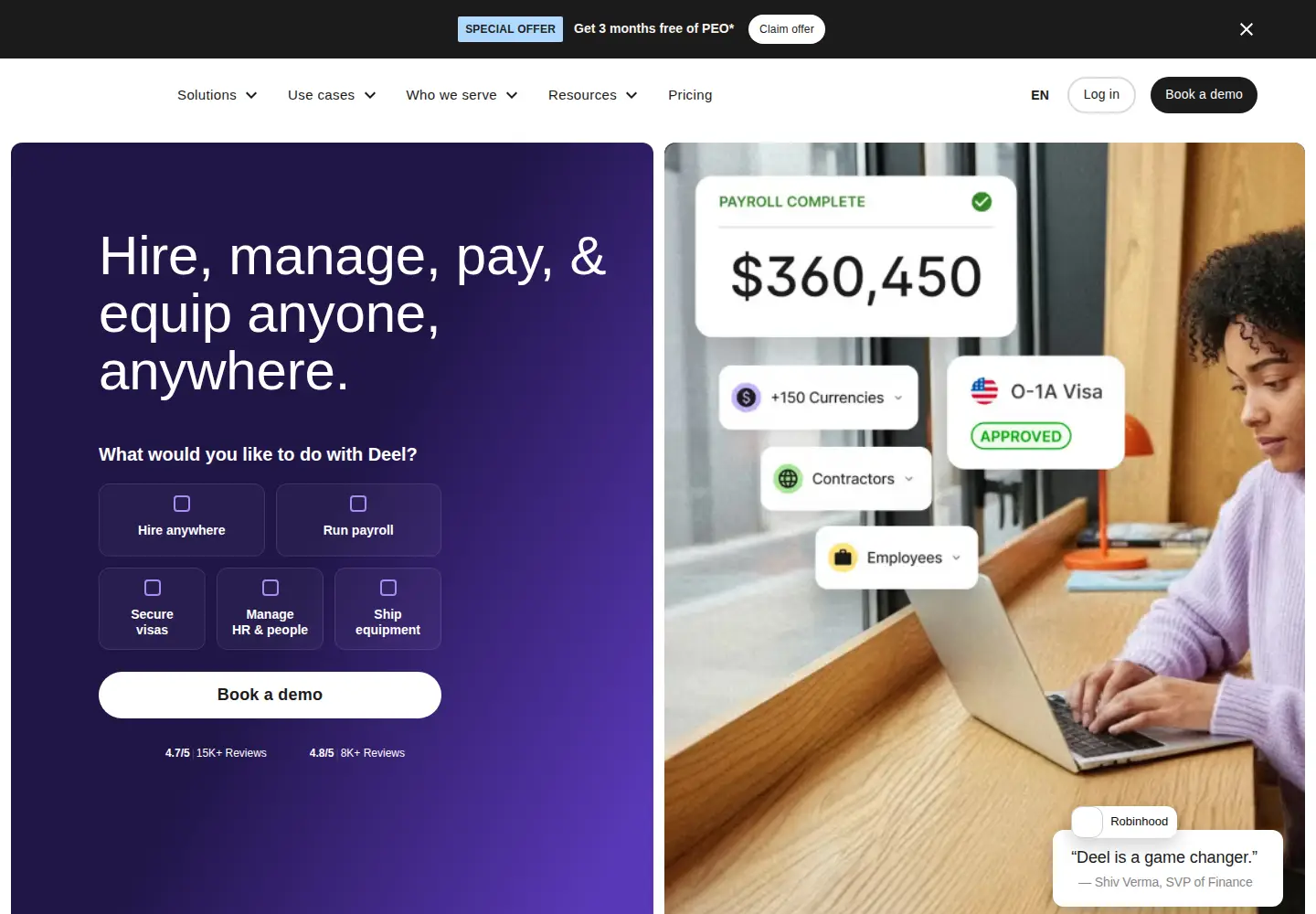Screenshot of deel.com