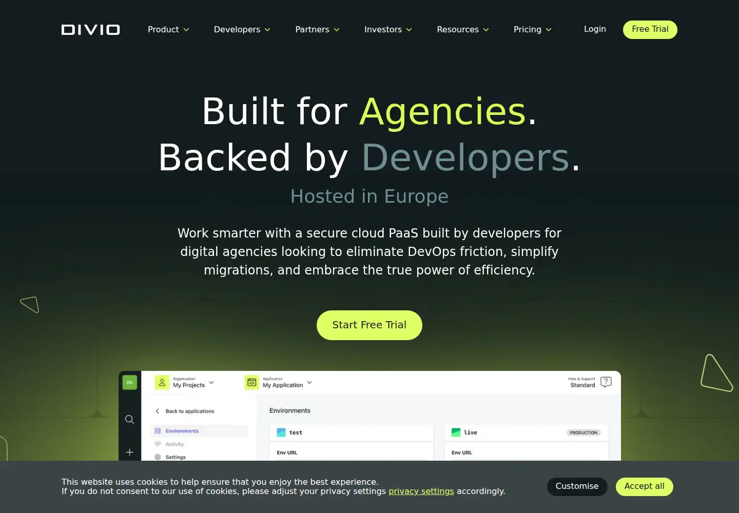 Screenshot of divio.com