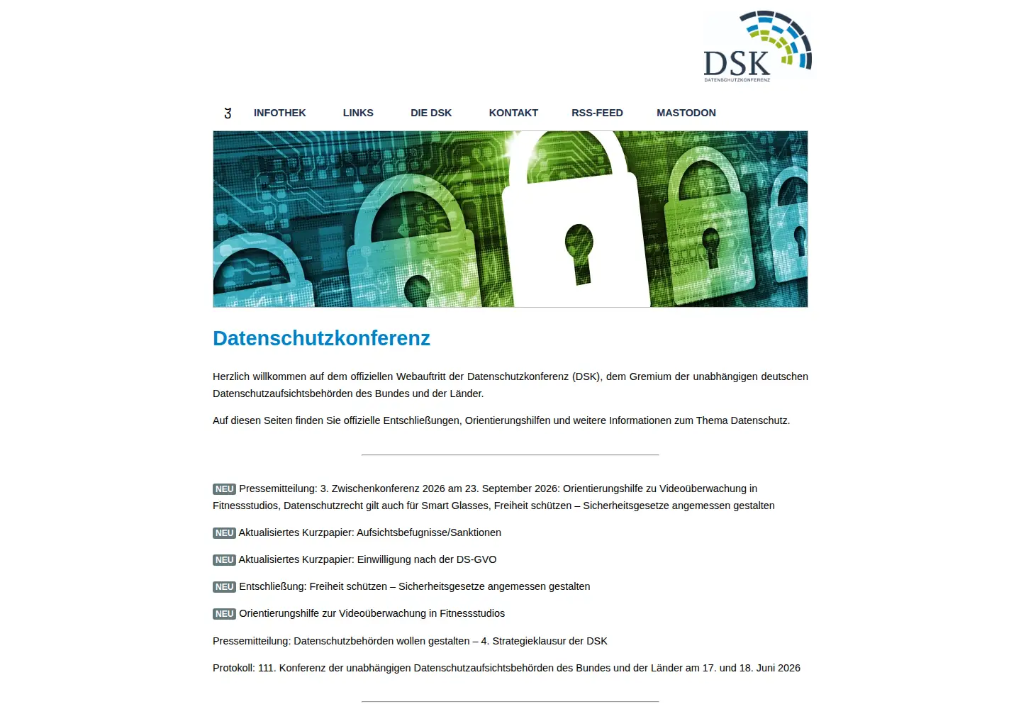 Screenshot of datenschutzkonferenz-online.de