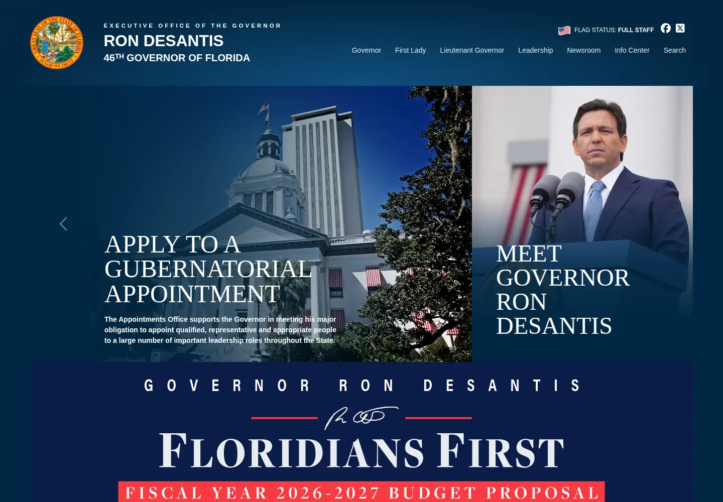 Captured homepage of flgov.com in the current scan