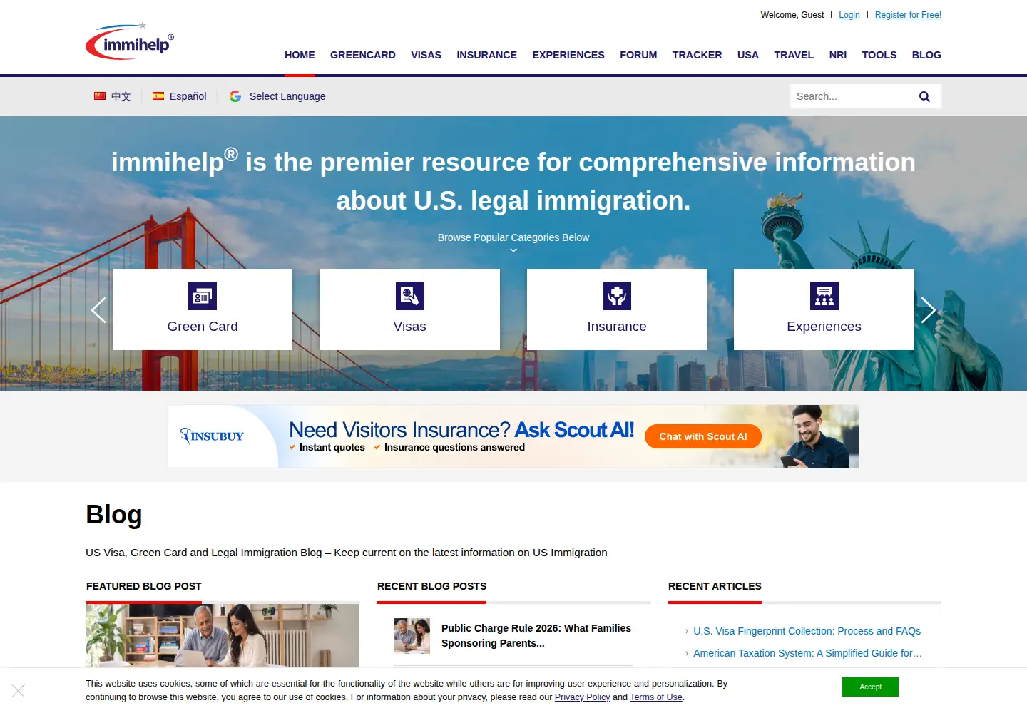 Screenshot of immihelp.com