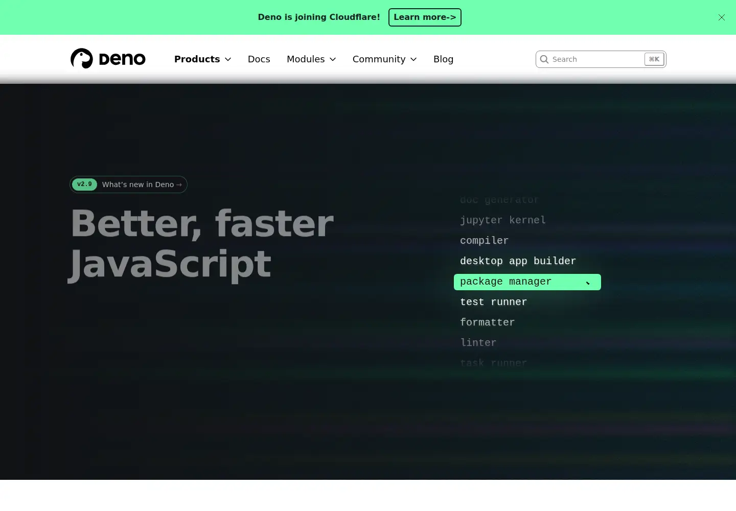 Screenshot of deno.com