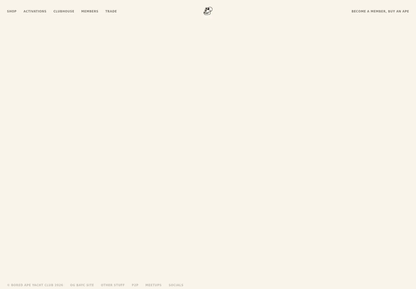 Captured homepage of boredapeyachtclub.com in the current scan