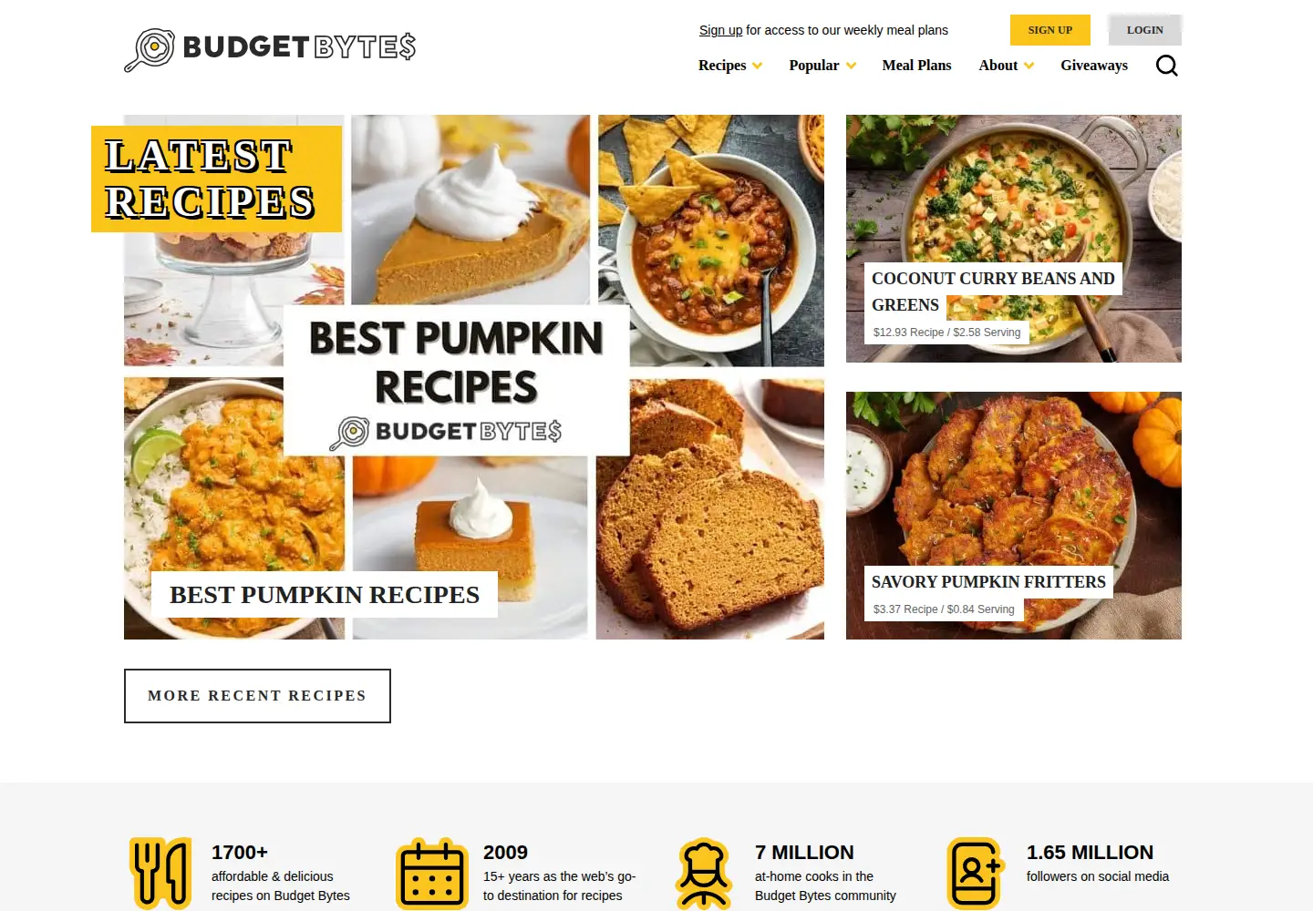 Screenshot of budgetbytes.com