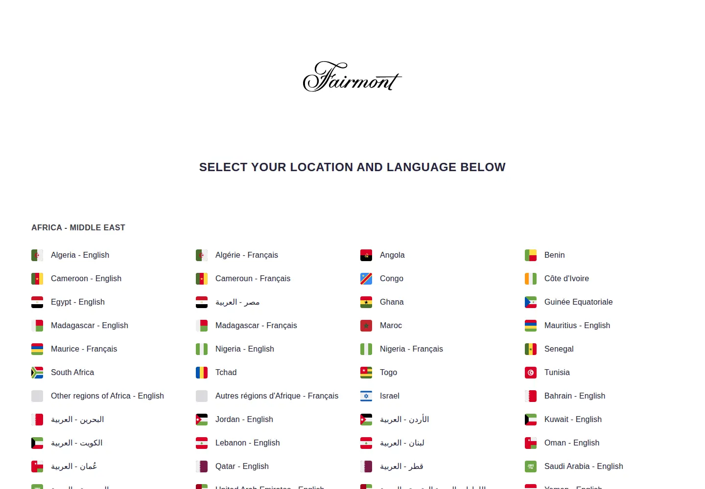 Screenshot of fairmont.com