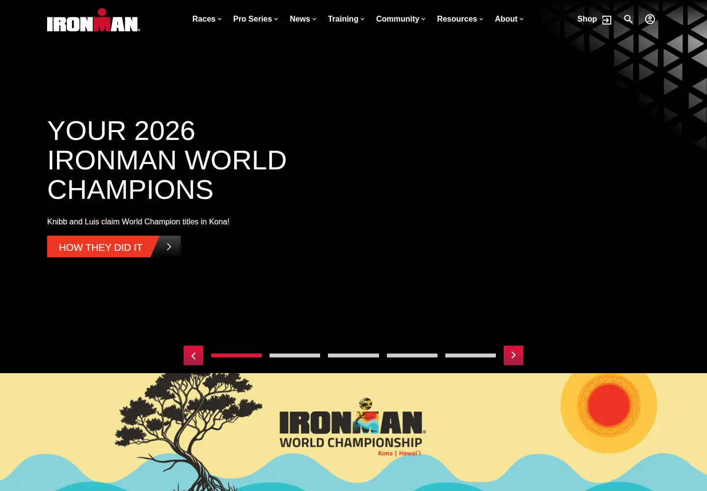 Captured homepage of ironman.com in the current scan