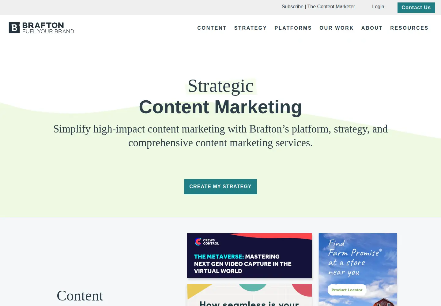 Screenshot of brafton.com