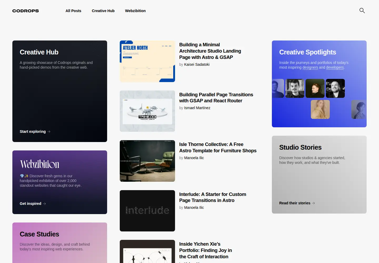 Screenshot of tympanus.net