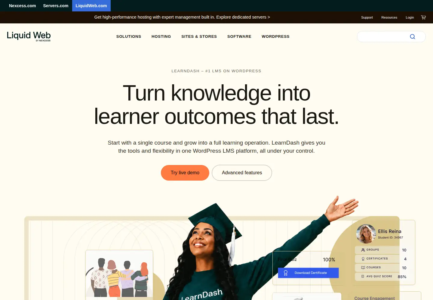 Captured homepage of learndash.com in the current scan