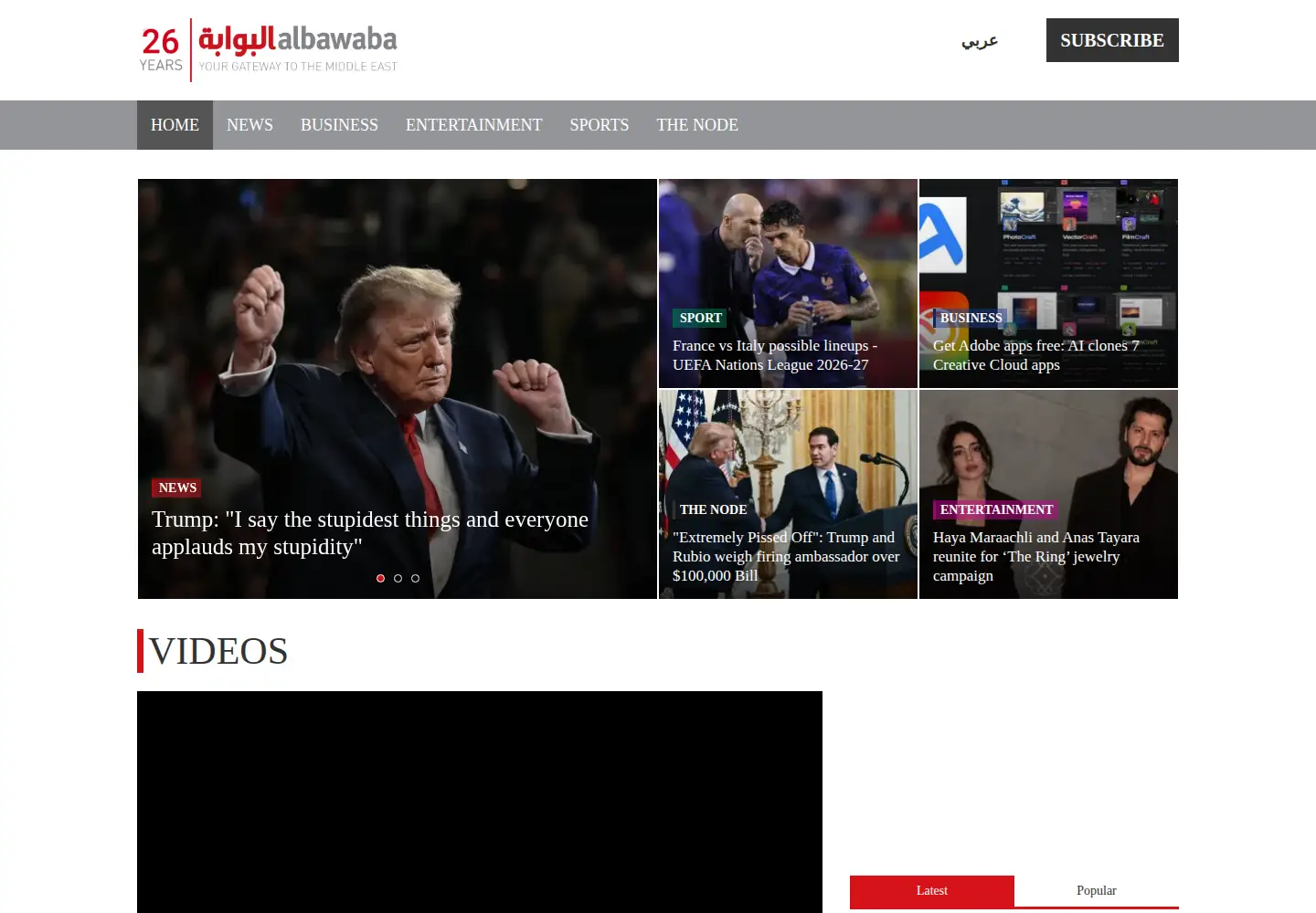 Screenshot of albawaba.com