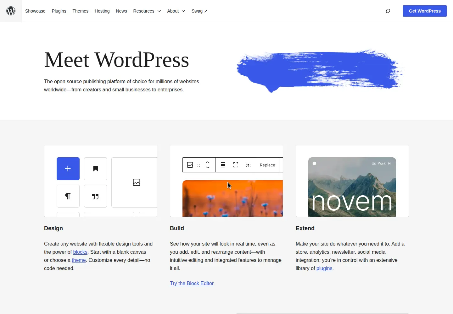 Screenshot of wordpress.net