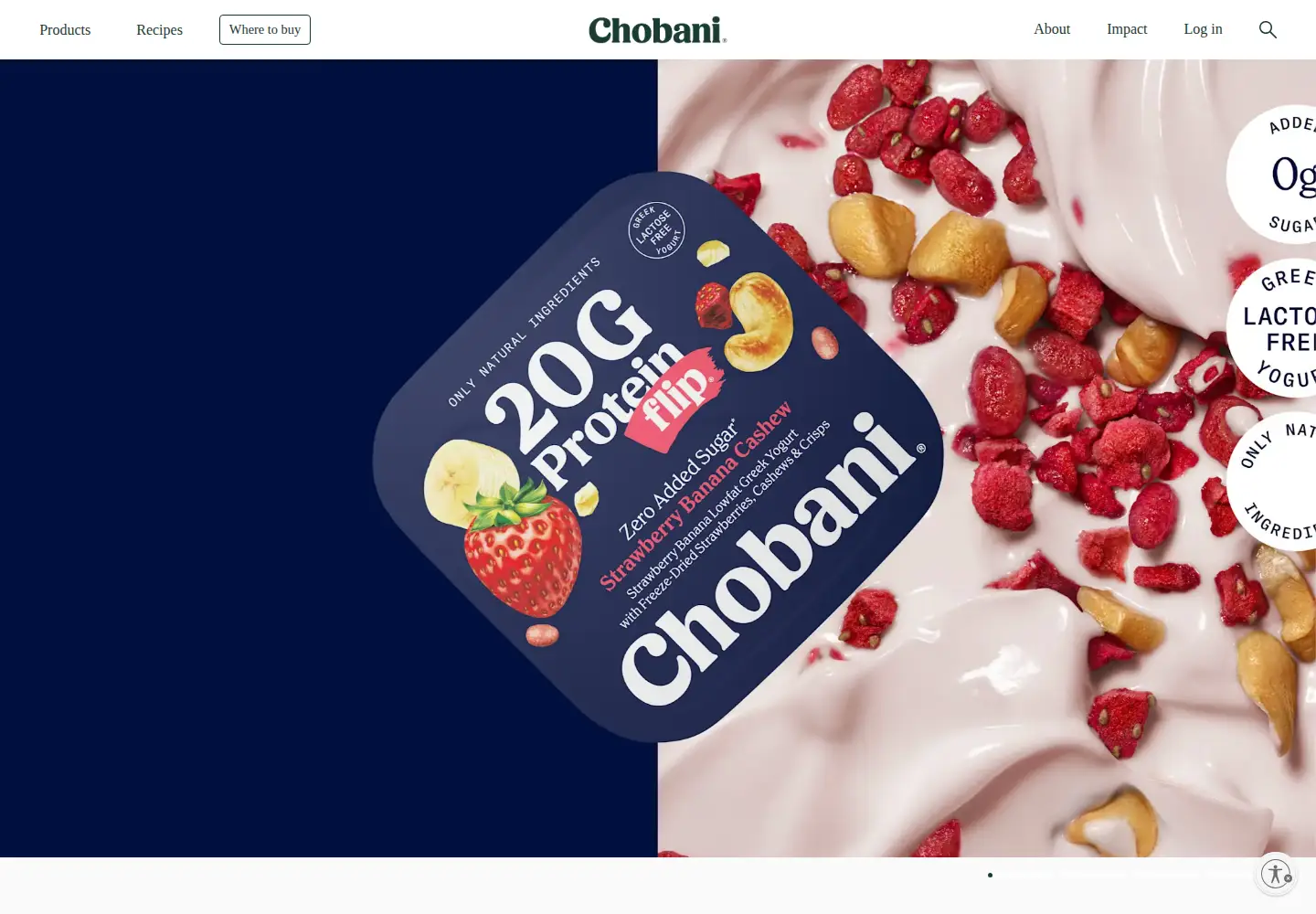 Screenshot of chobani.com