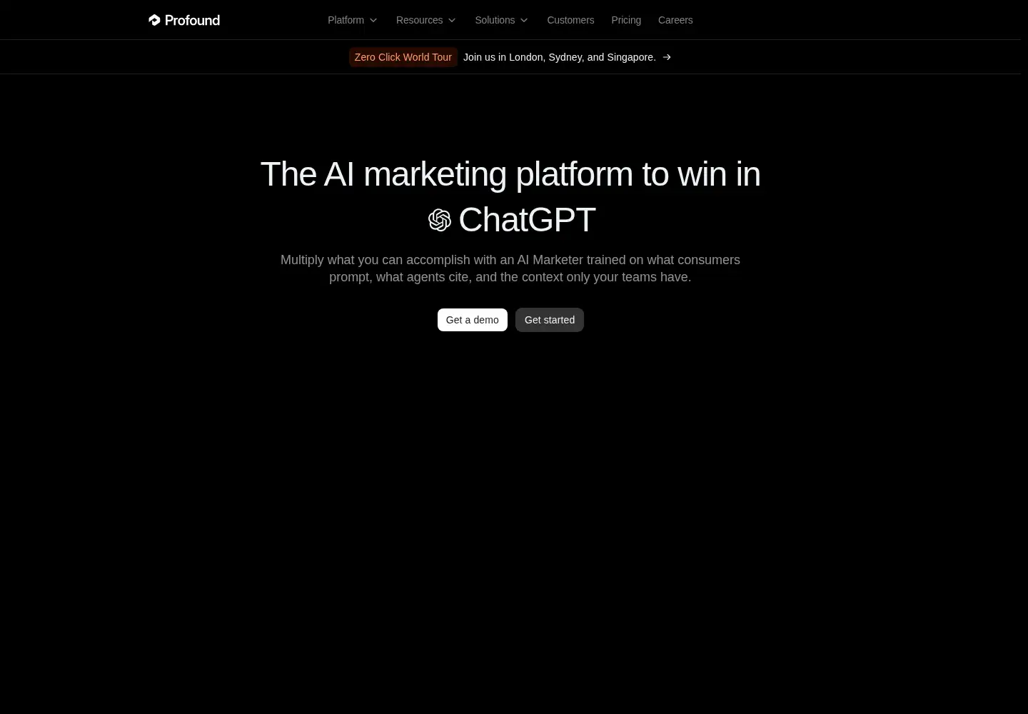 Screenshot of tryprofound.com