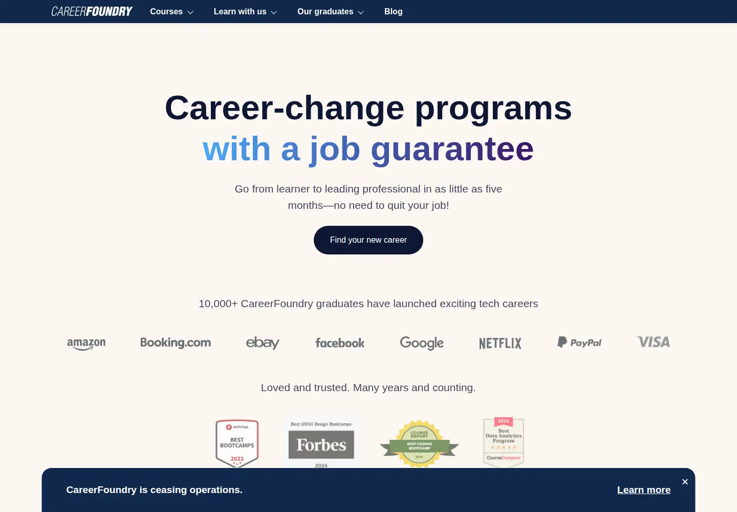 Screenshot of careerfoundry.com