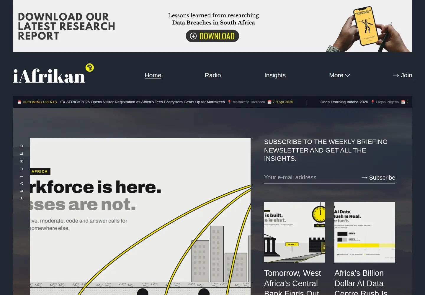 Captured homepage of iafrikan.com in the current scan