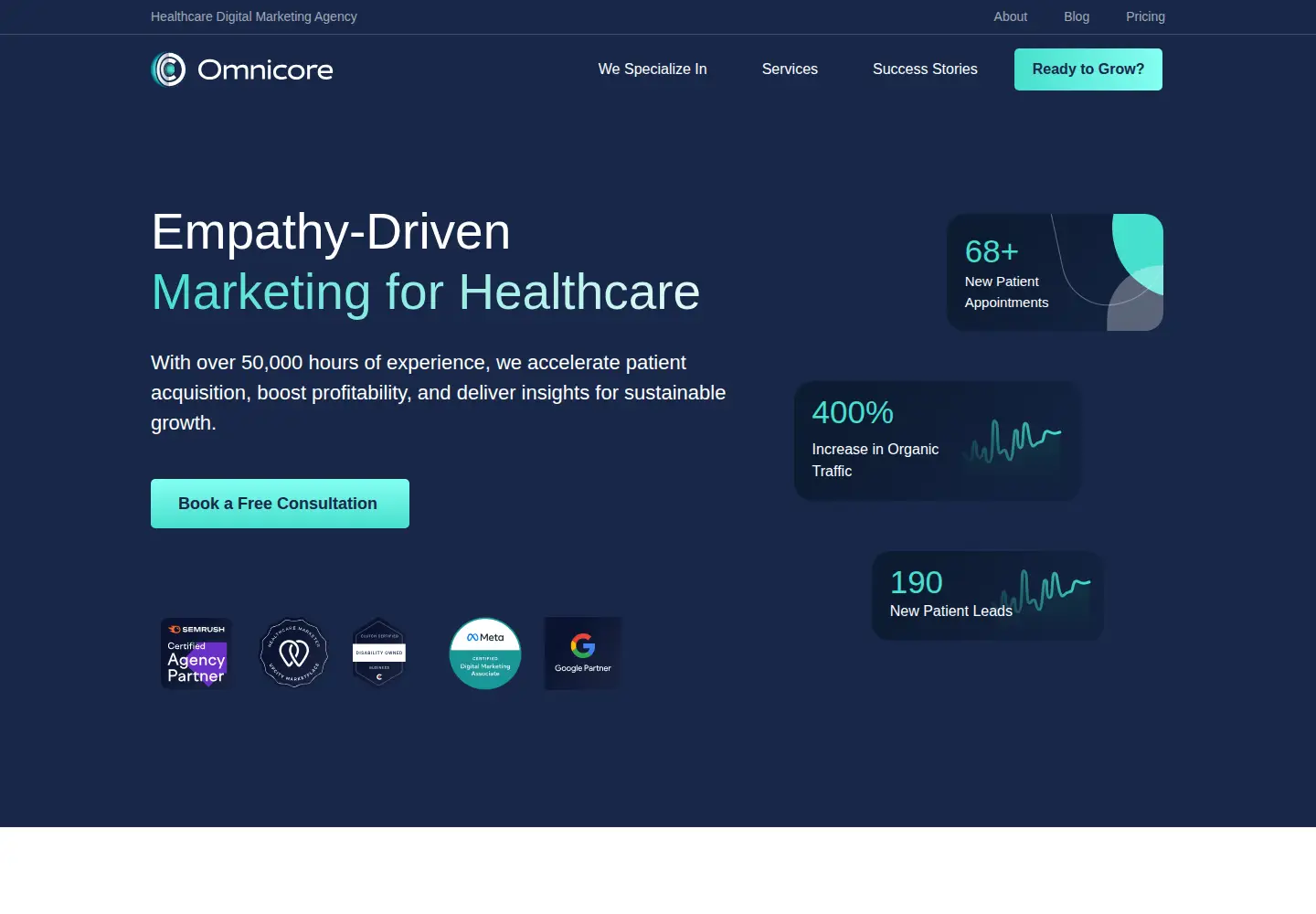 Captured homepage of omnicoreagency.com in the current scan