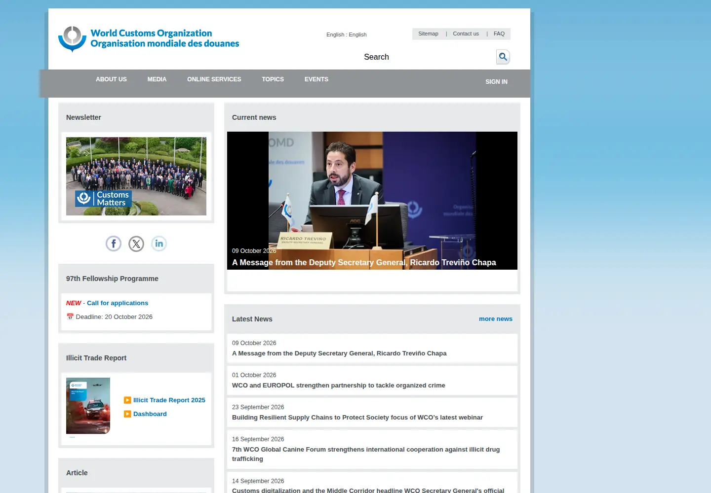 Screenshot of wcoomd.org
