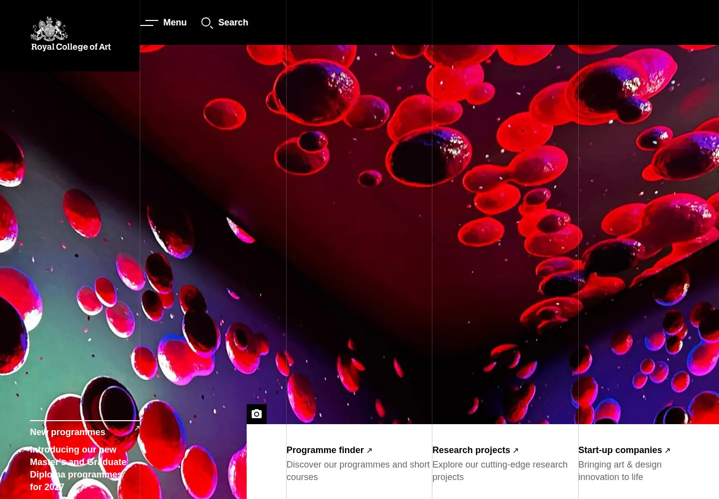 Screenshot of rca.ac.uk