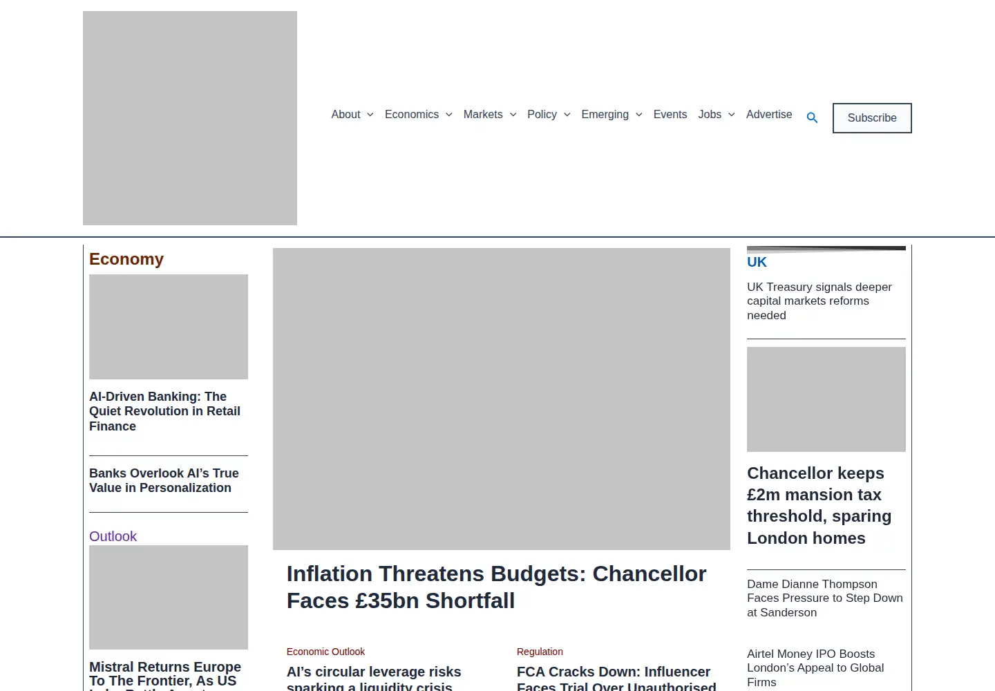 Captured homepage of thefinancialanalyst.net in the current scan