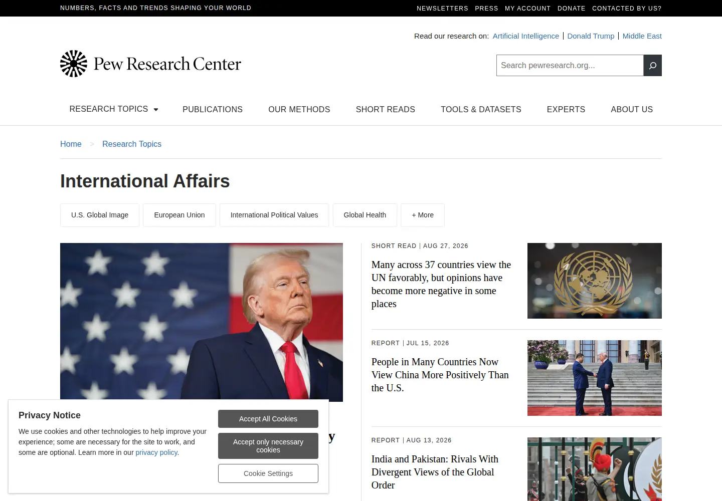 Screenshot of pewglobal.org