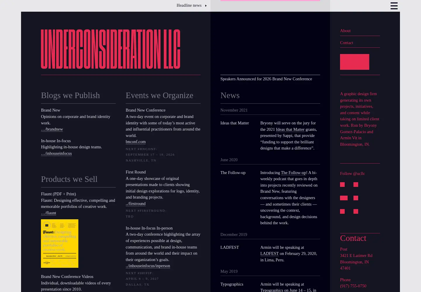Screenshot of underconsideration.com