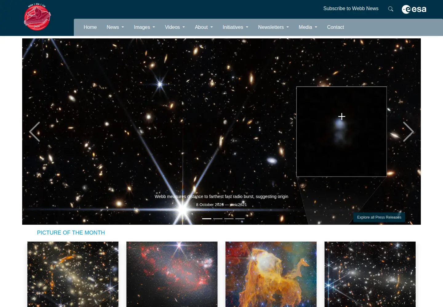 Screenshot of esawebb.org
