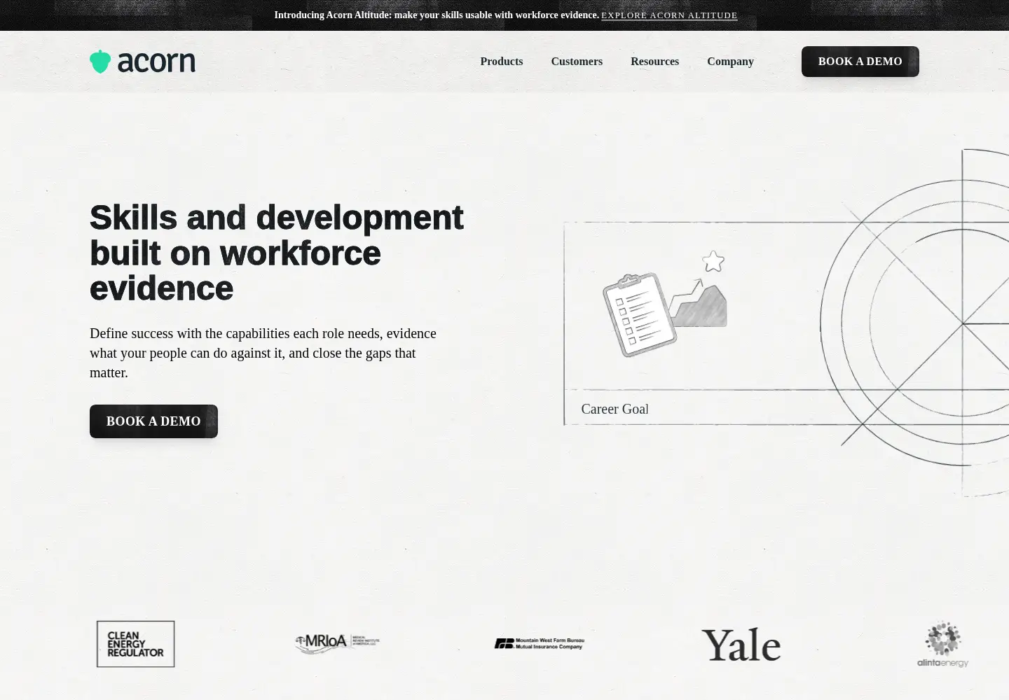 Captured homepage of acorn.works in the current scan