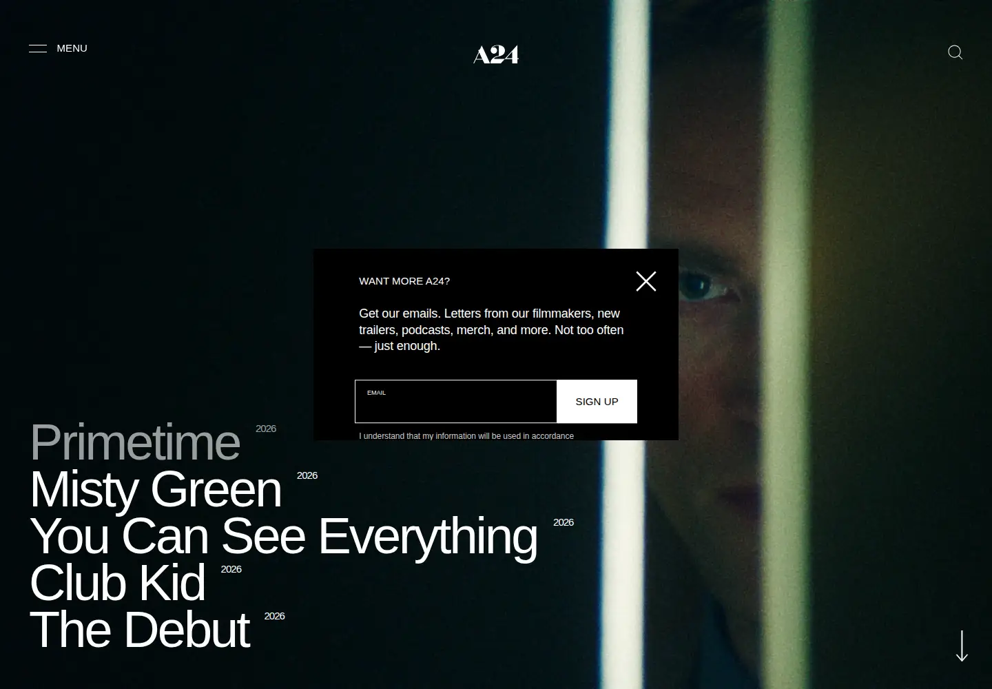Screenshot of a24films.com