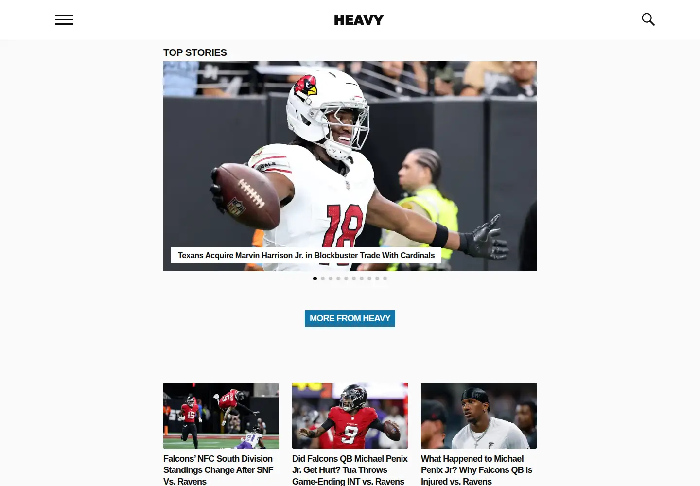 Screenshot of heavy.com