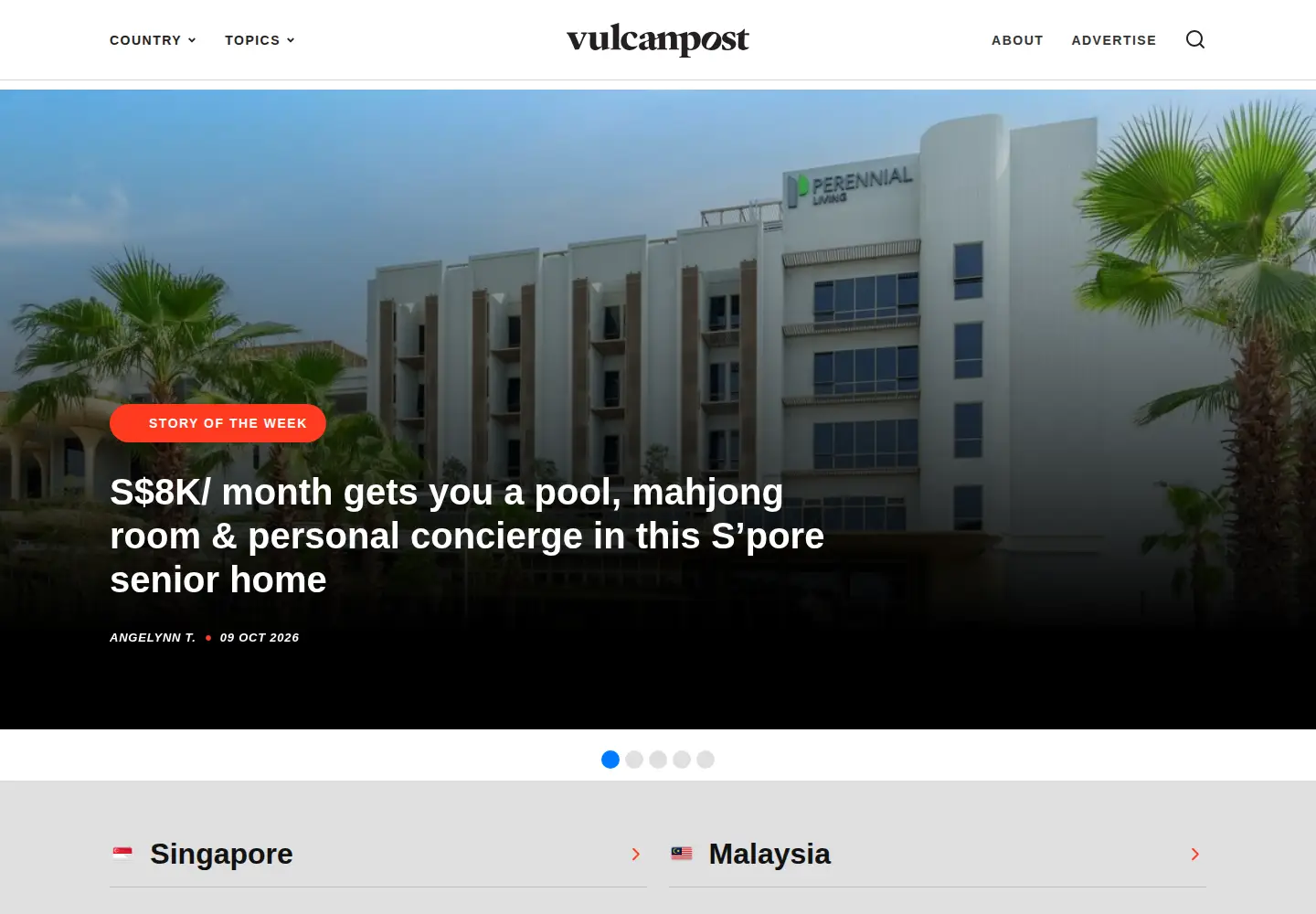 Captured homepage of vulcanpost.com in the current scan