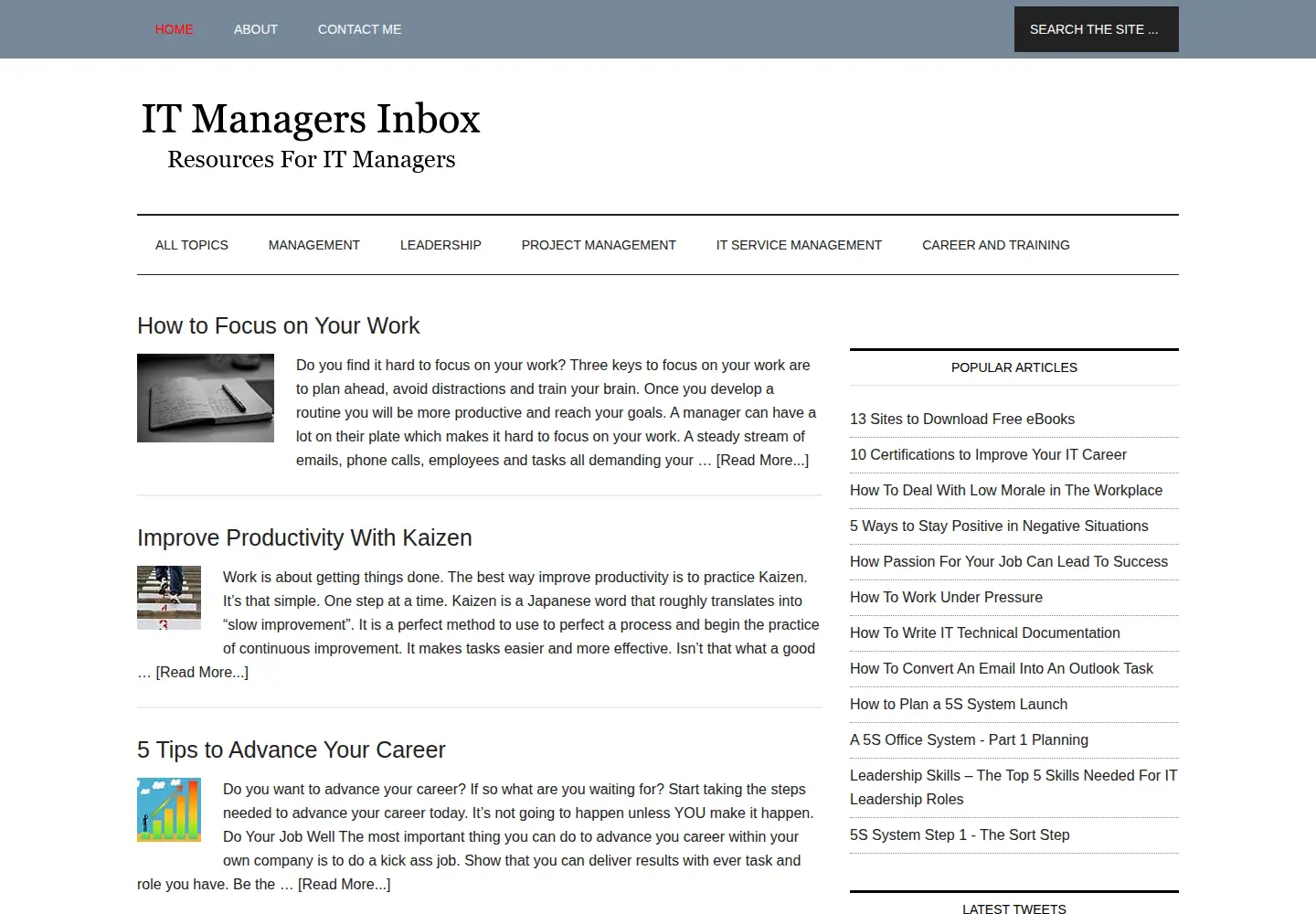 Screenshot of itmanagersinbox.com