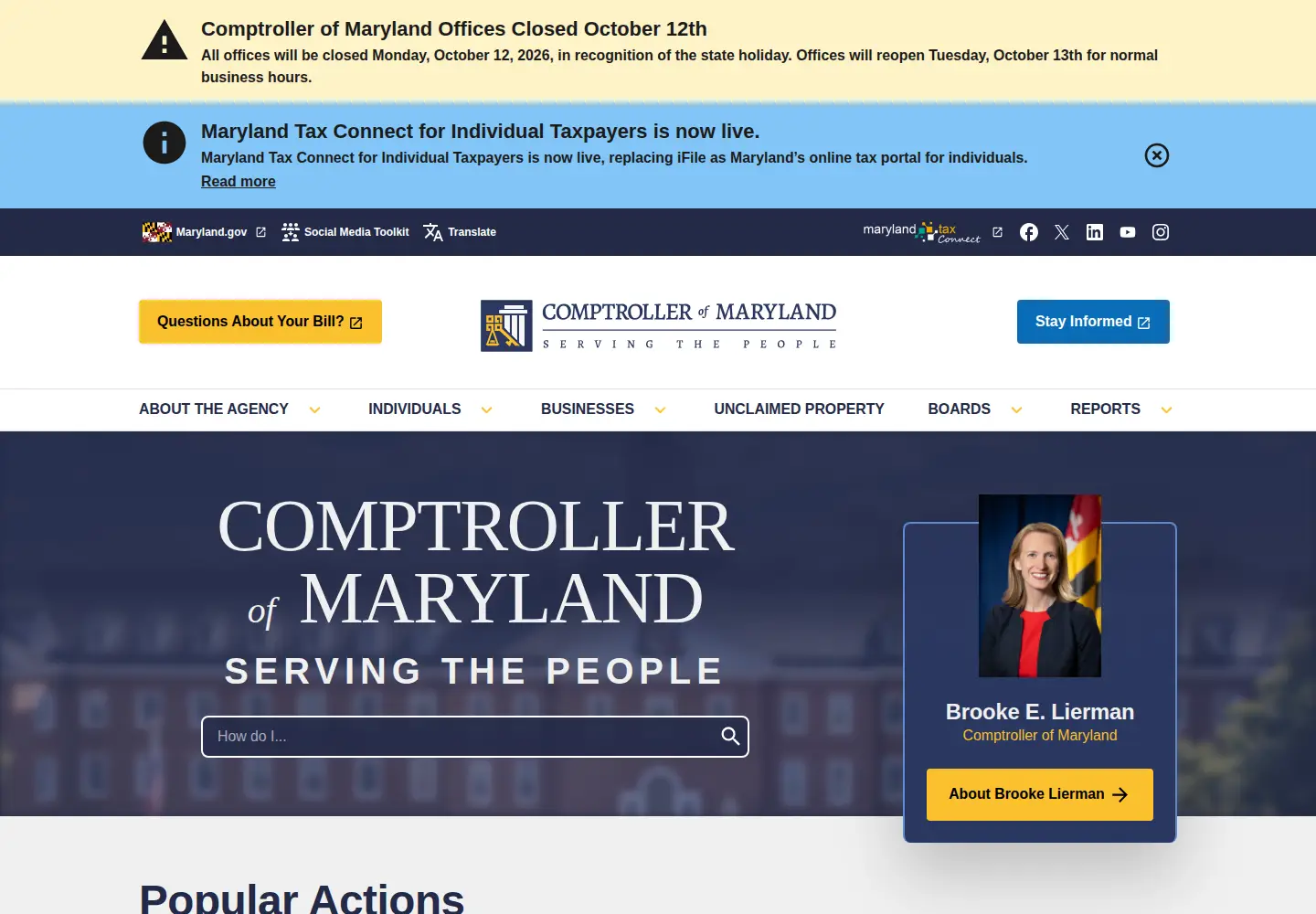 Screenshot of marylandtaxes.gov