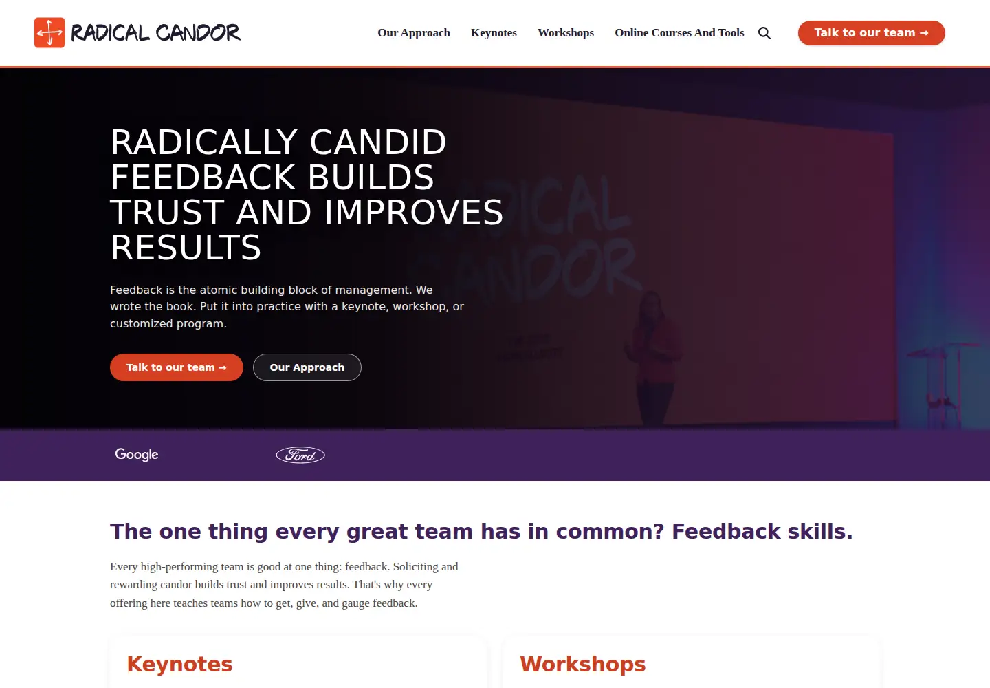 Captured homepage of radicalcandor.com in the current scan