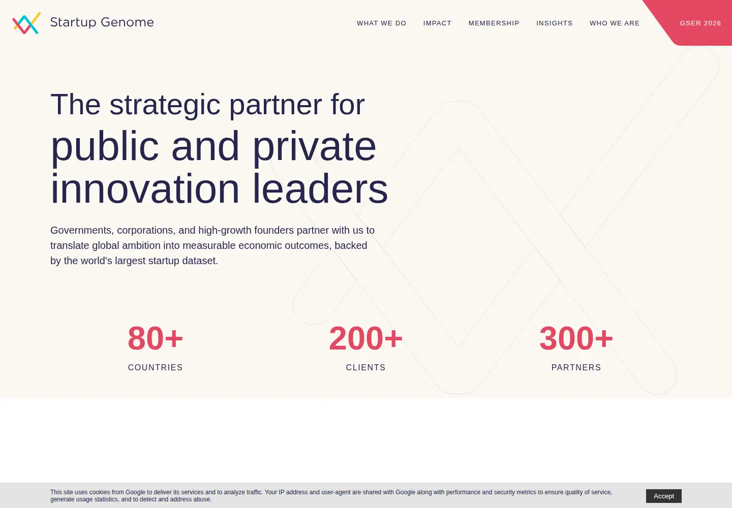Screenshot of startupgenome.com