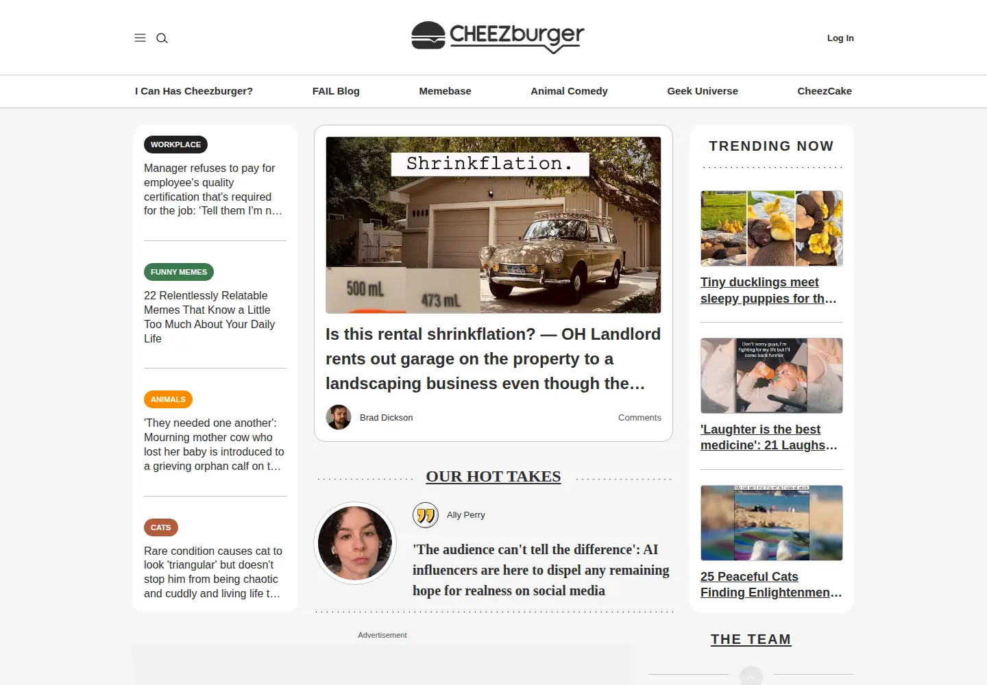 Screenshot of cheezburger.com