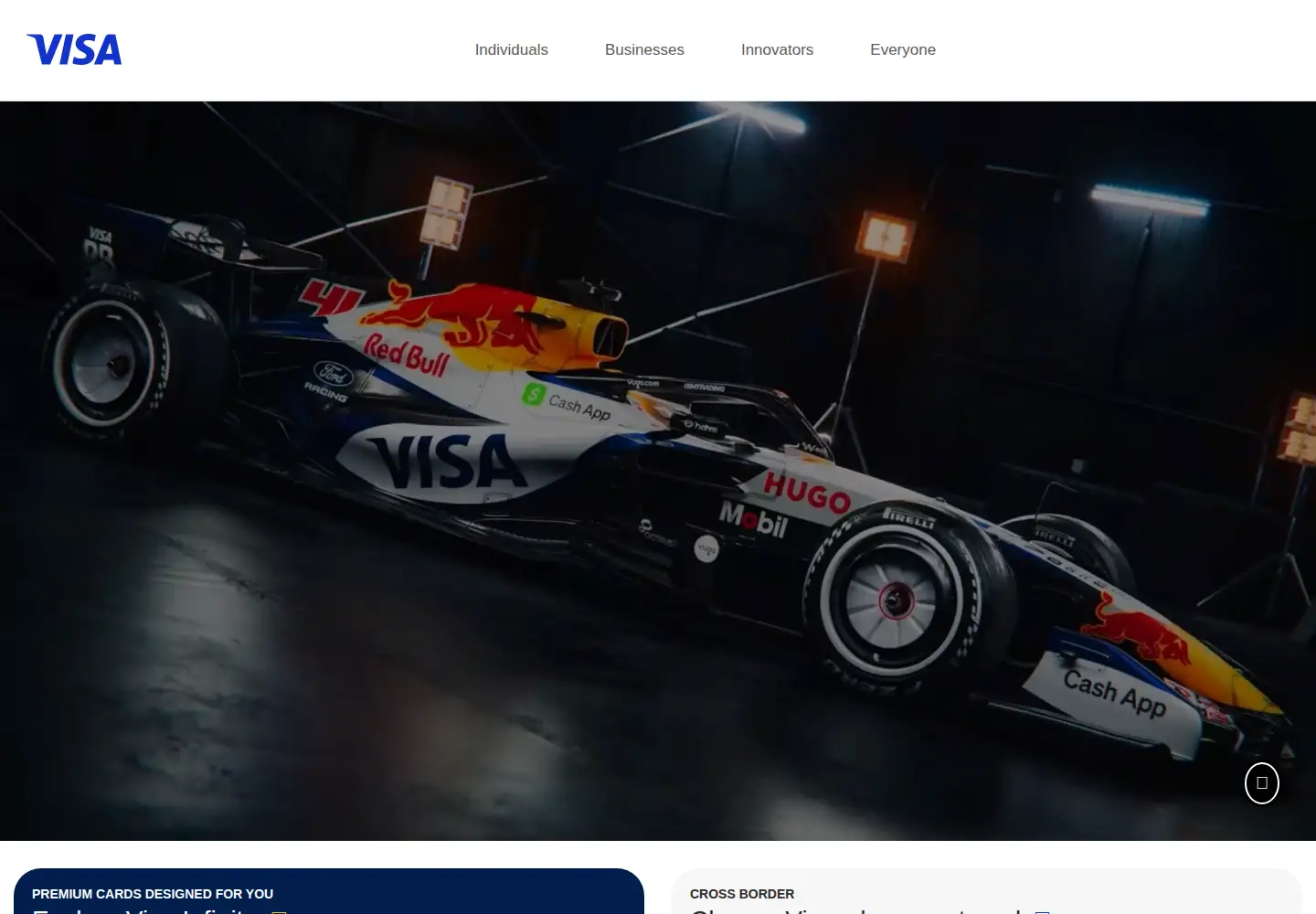 Screenshot of visa.co.uk