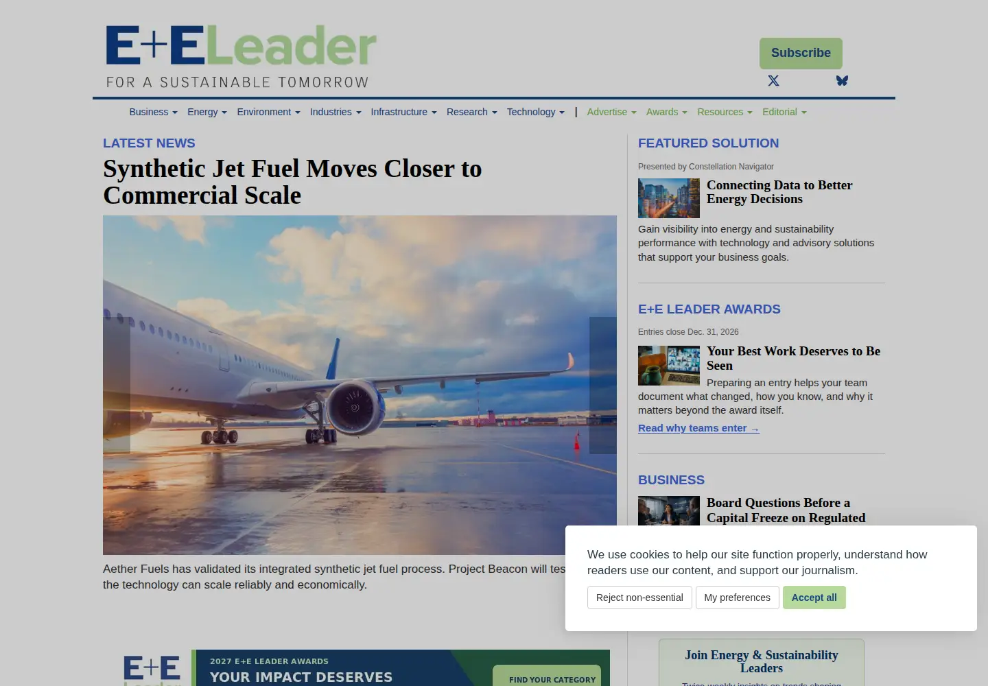 Screenshot of environmentalleader.com