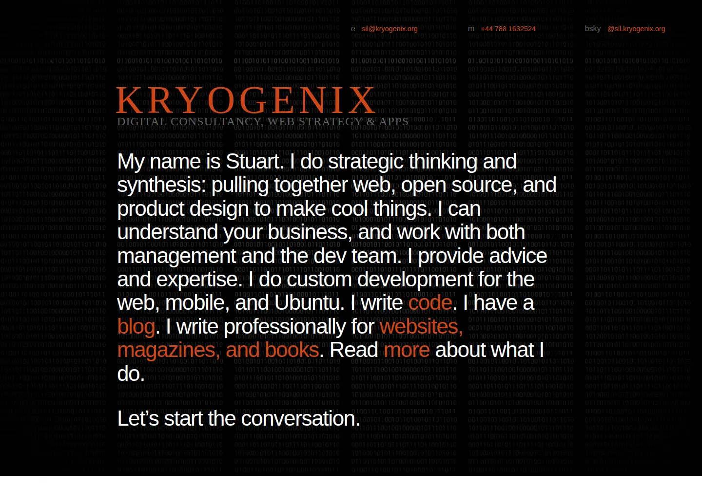 Captured homepage of kryogenix.org in the current scan