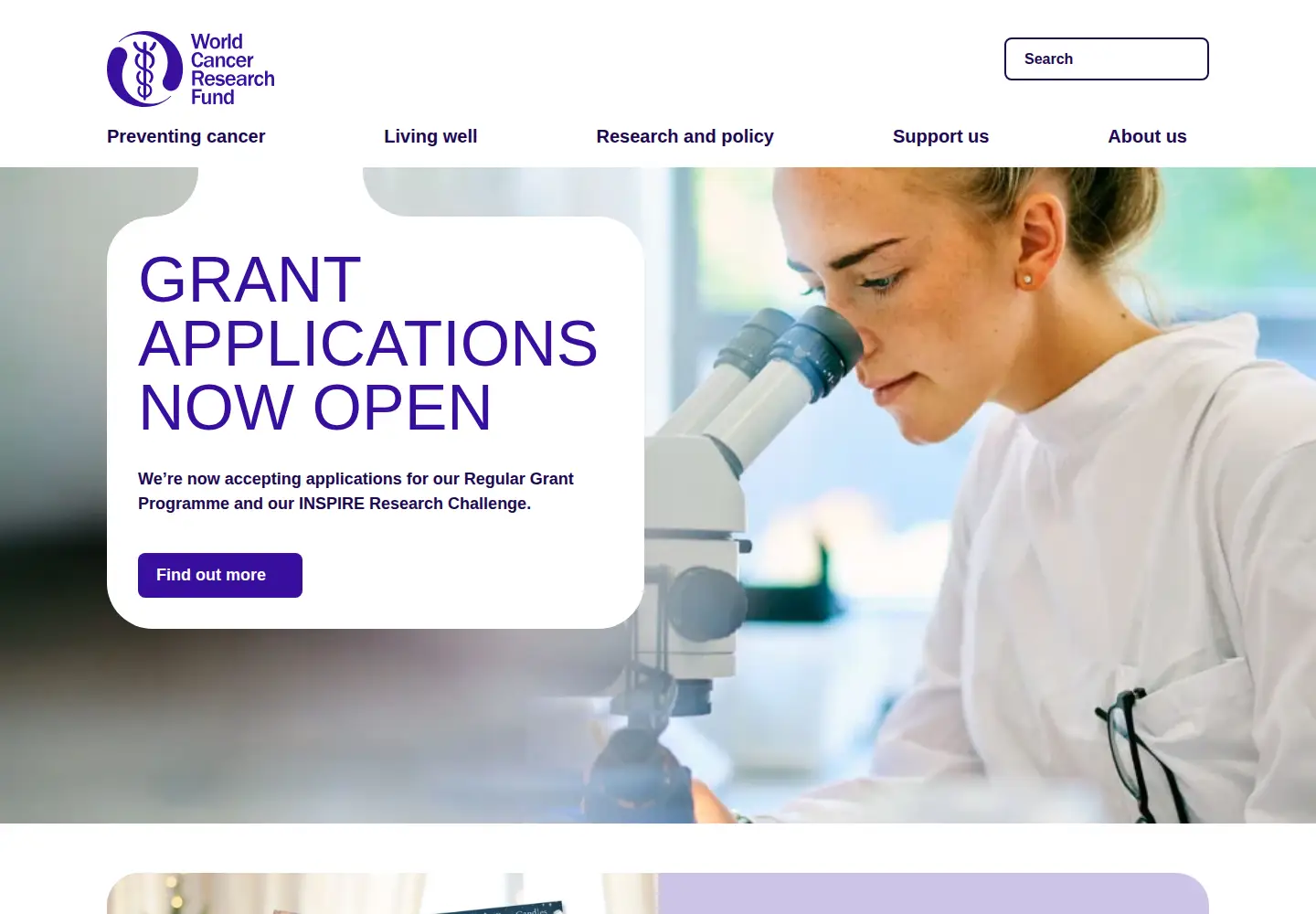 Screenshot of wcrf.org