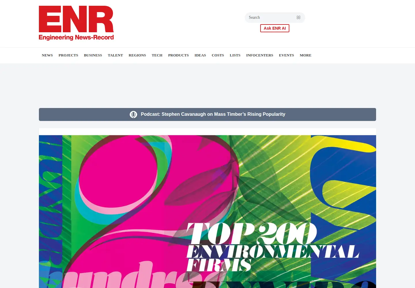 Captured homepage of enr.com in the current scan