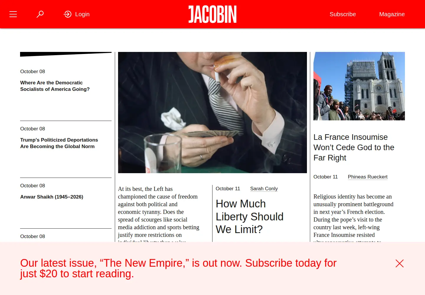 Captured homepage of jacobinmag.com in the current scan