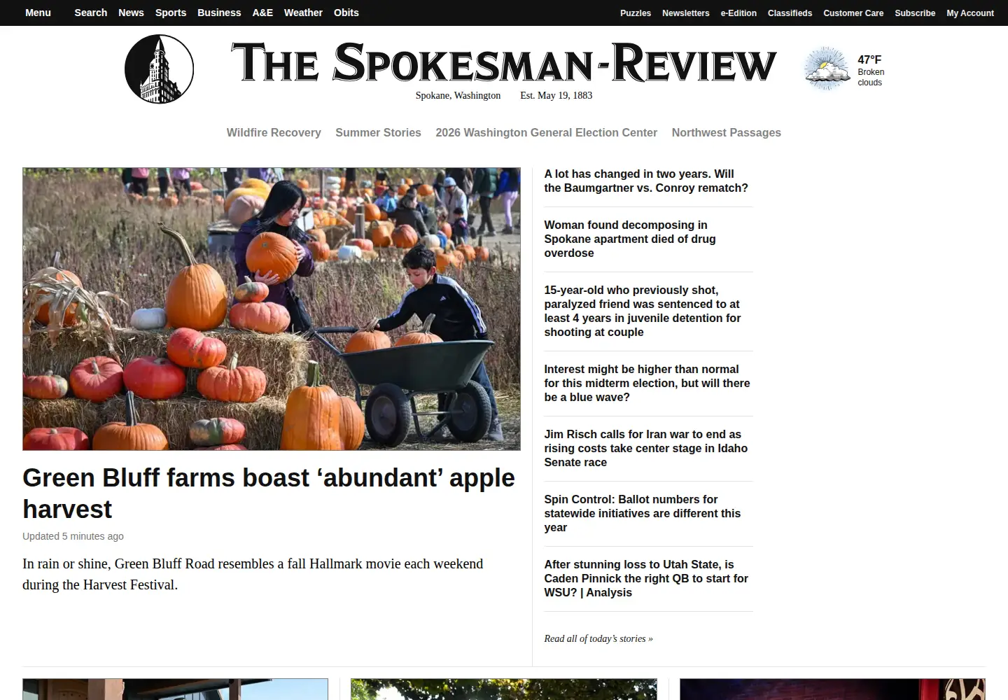 Screenshot of spokesman.com