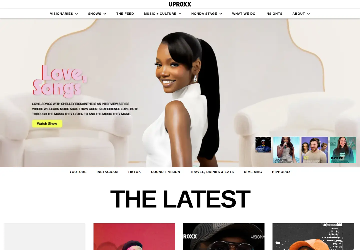 Captured homepage of uproxx.com in the current scan