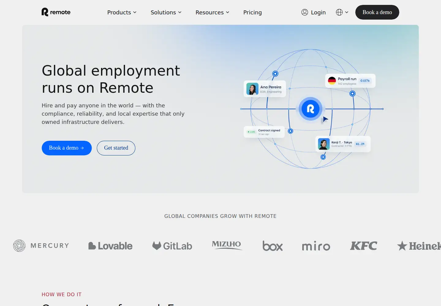 Captured homepage of remote.com in the current scan