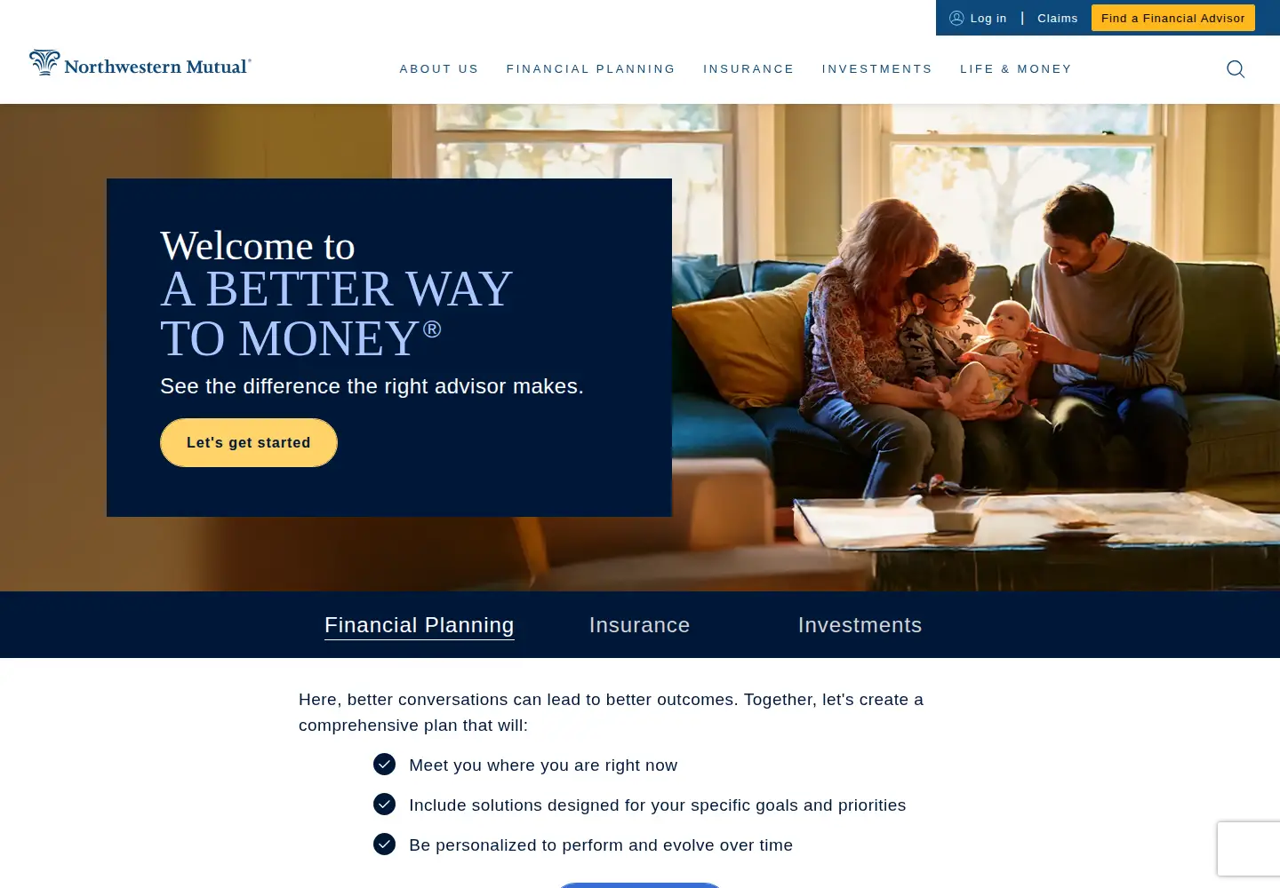 Screenshot of northwesternmutual.com